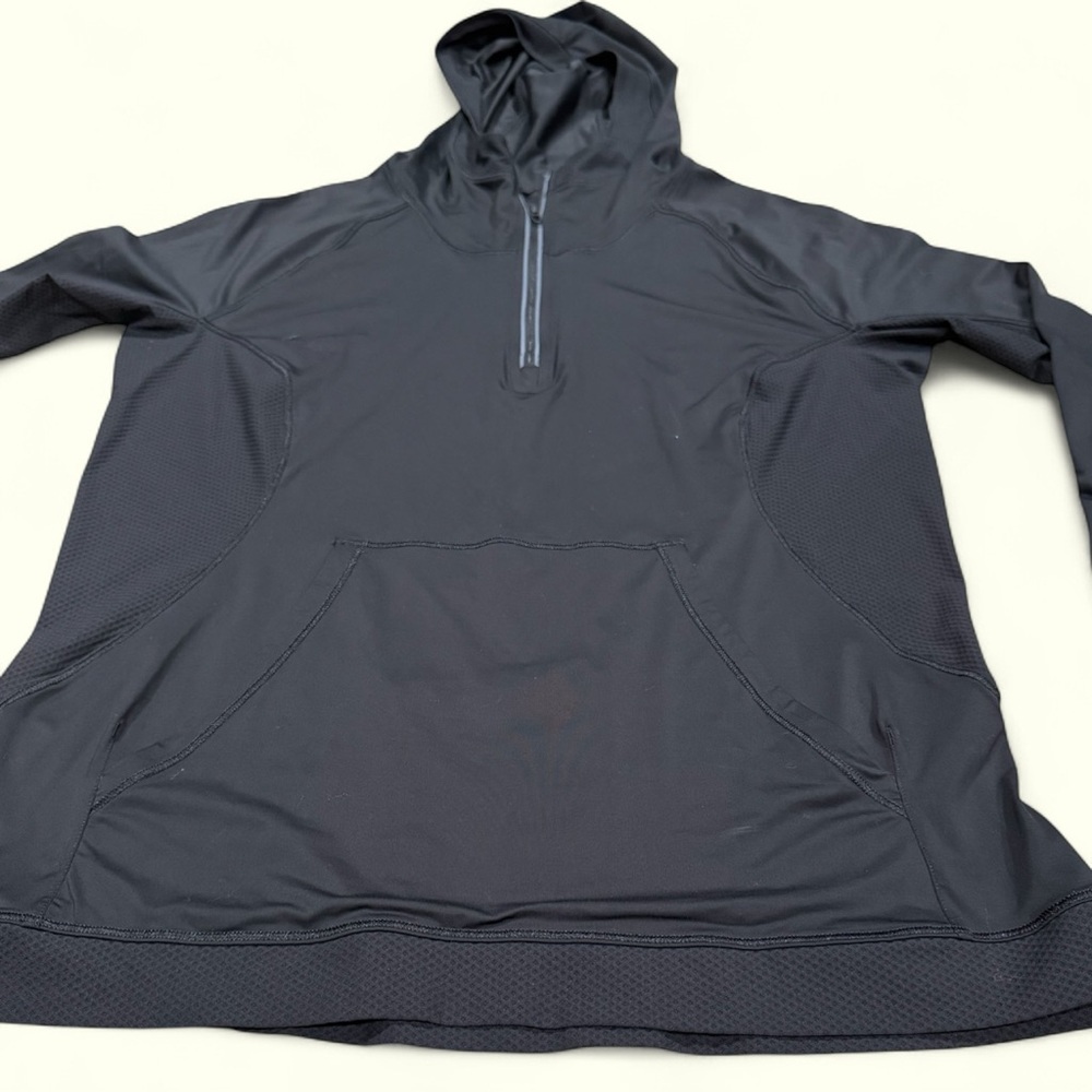 Lululemon Sleek Performance 1/2 Zip Hood Black Jacket Hoodie - Picture 3 of 8